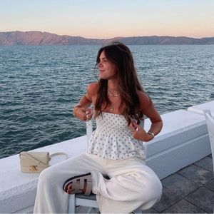 Zara polka dot ruffle top s